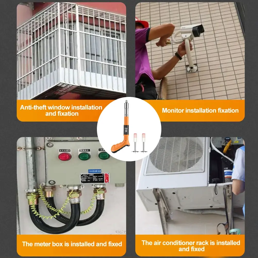 Mini Handheld Powerful Metal Processing Pulling Concrete Nail Gun Steel Rivet Tool Concrete Wall Anchor Line Slotting Device