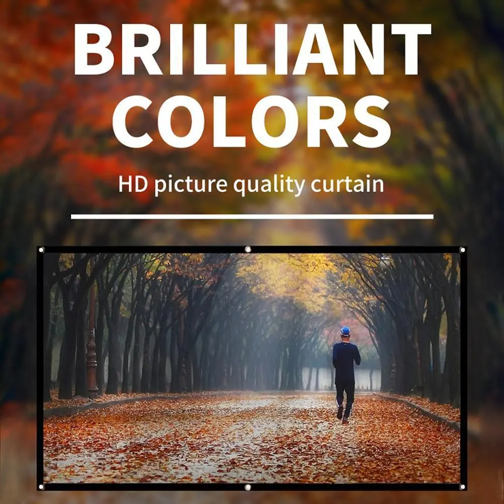 Home Office Projector Curtain 60 72 84 100 120 150 inch 16:9 Simple KTV Display Screen Household Bedroom Ornaments