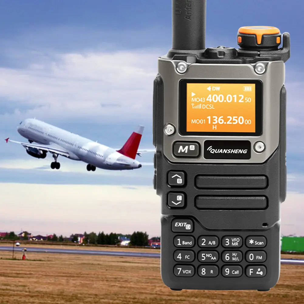 UV-K6 Two Way Radio UHF VHF DTMF FM Portable Multi-Band Transceiver NOAA Wireless Frequency Two Way CB Radio Communicator Device