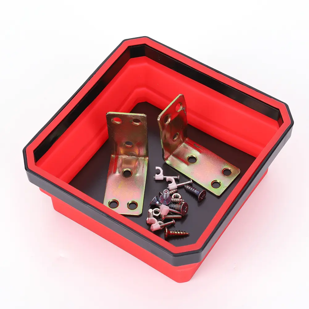 4.53 In Plumber Carpenters Tool Organizer Multicolor Collapsible Magnetic Parts Tray Storage Plate Box Tray for Small Metal Part