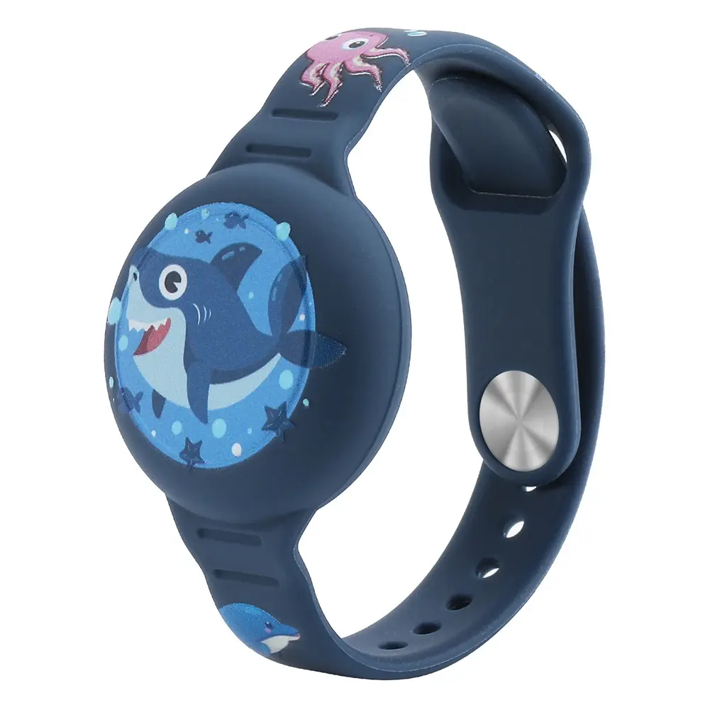 Cartoon Wristband Waterproof Kids Watch Band Silicone Lightweight GPS Tracker Holder for AirTag Compatible with Apple Airtag