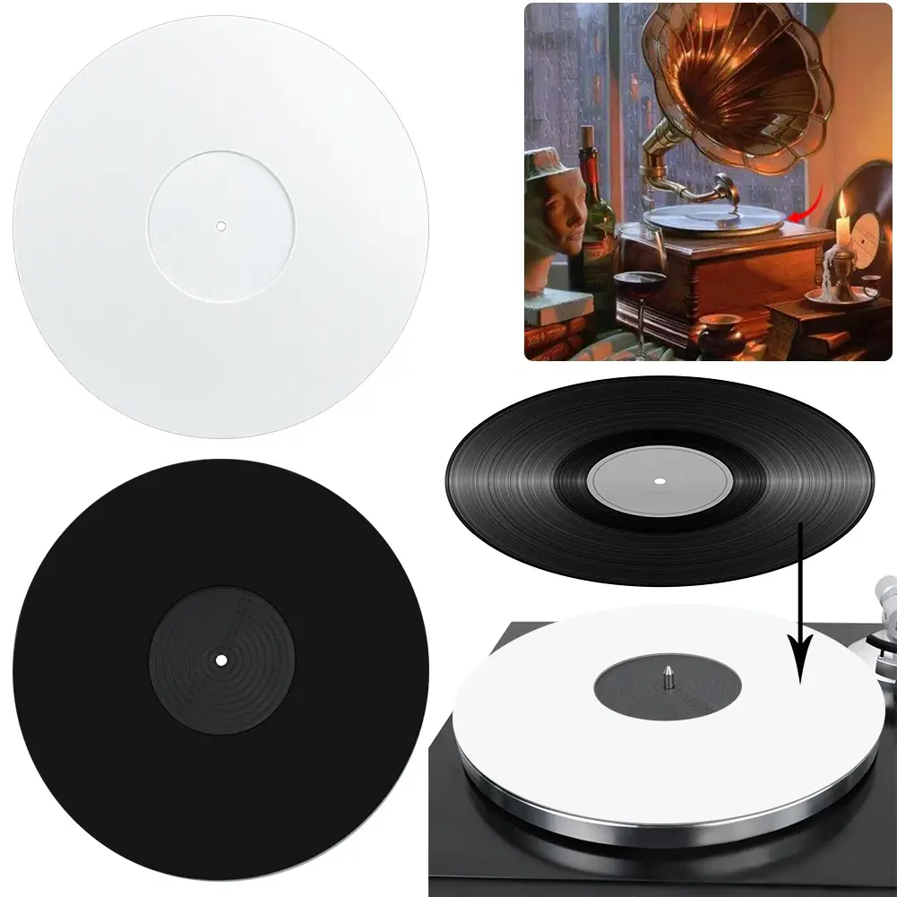 Turntable Mat 12in Vinyl Record Pad Anti-vibration Acrylic Record Player Platter Slipmat Record Player Mat for Phonograph