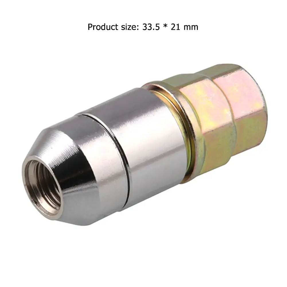 4 Locking Nuts 1 Key Universal Tire Wheel Lock Anti-Theft Screw Lug Nuts Iron Auto Tire Wheel Lock Accessories Easy Installation