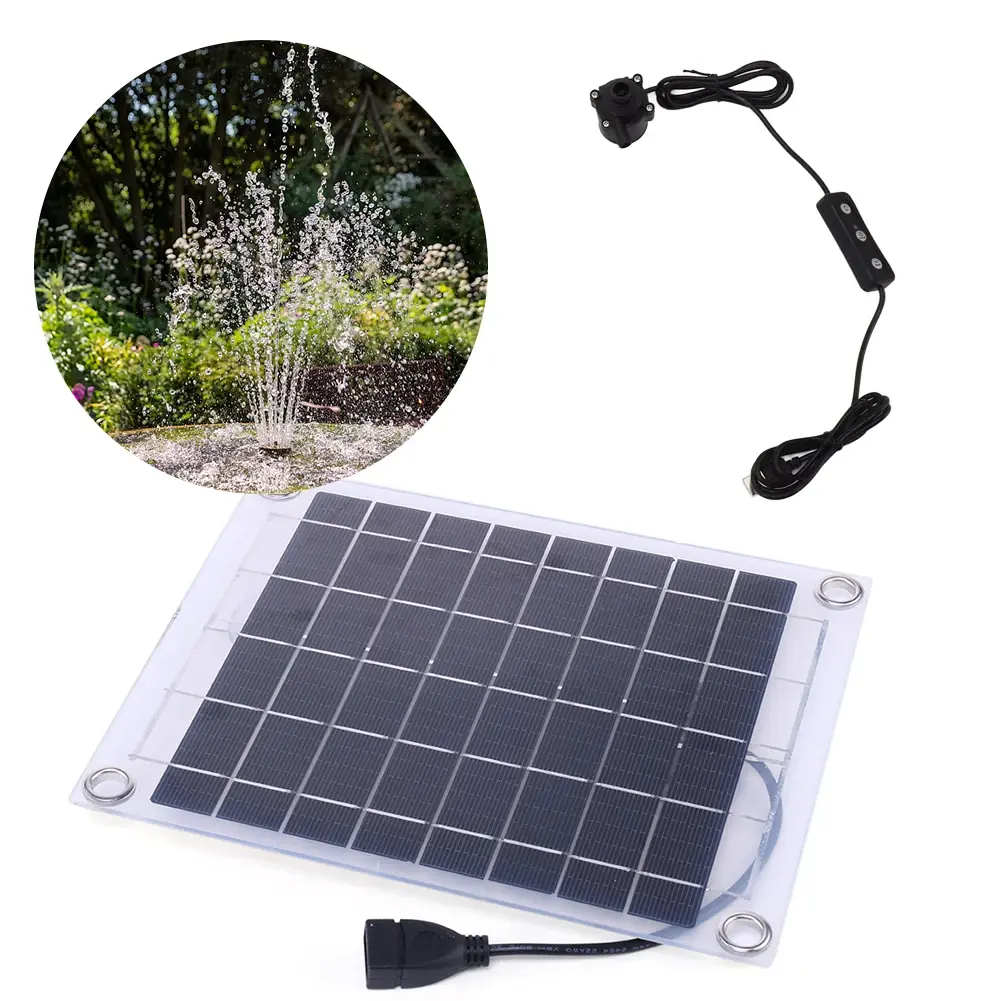 10-50W Solar Water Pump Garden Decoration Mini Water Pump Watering System Solar Panel Pump with Adjustment Switch Kits for Pond