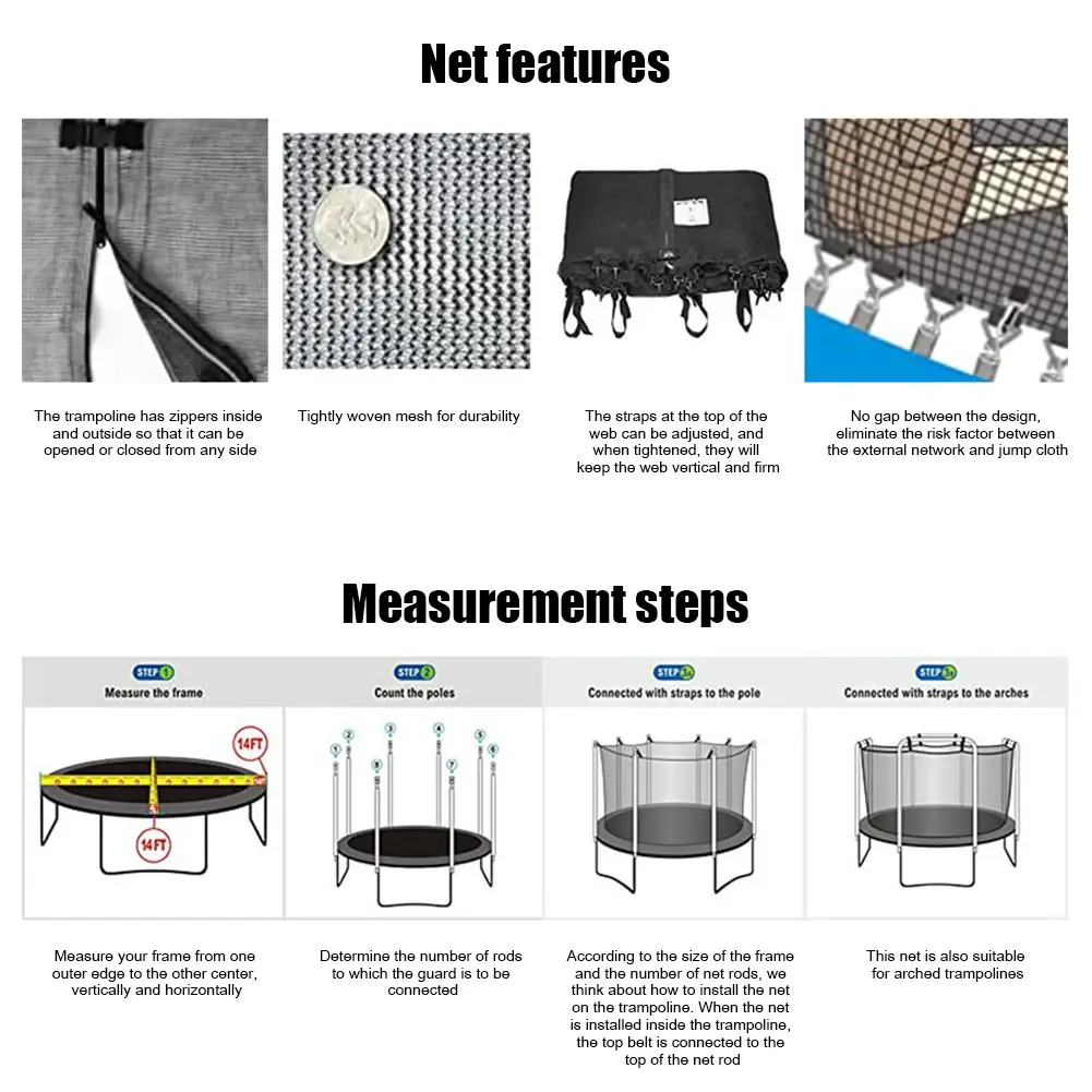 Trampoline Protective Net Kids Children Jumping Pad Safety Net Protection Guard Nylon Trampoline Net Anti-fall Safety Mesh Net