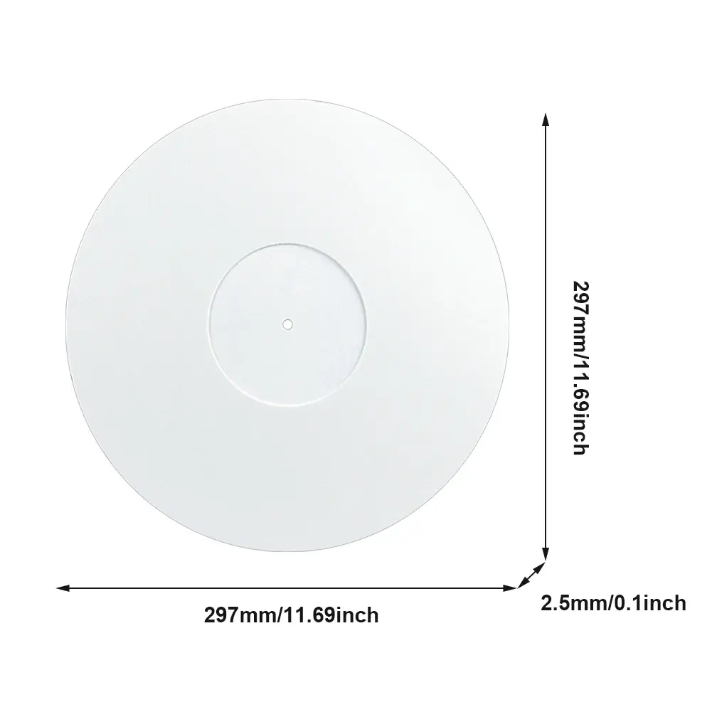 Turntable Mat 12in Vinyl Record Pad Anti-vibration Acrylic Record Player Platter Slipmat Record Player Mat for Phonograph