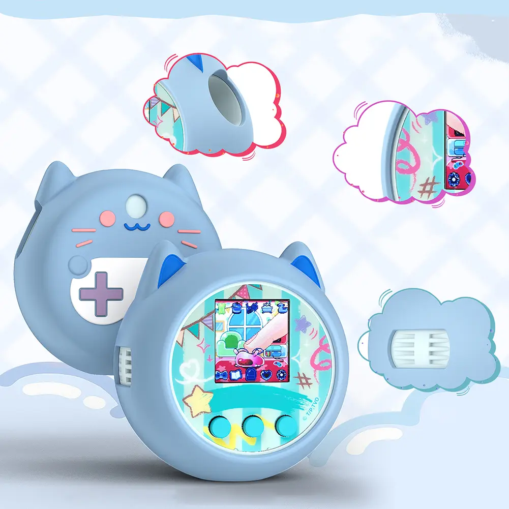 Silicone Case Protective Skin Sleeve Shockproof Protective Cover with Lanyard for Punirunes Virtual Electronic Pets Accessories
