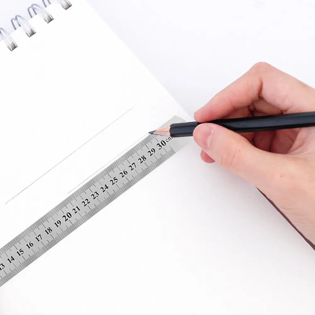 15/20/30/40/50cm Precision Double Side Stainless Steel Metal Straight Ruler Measuring Tool School Office Supplies