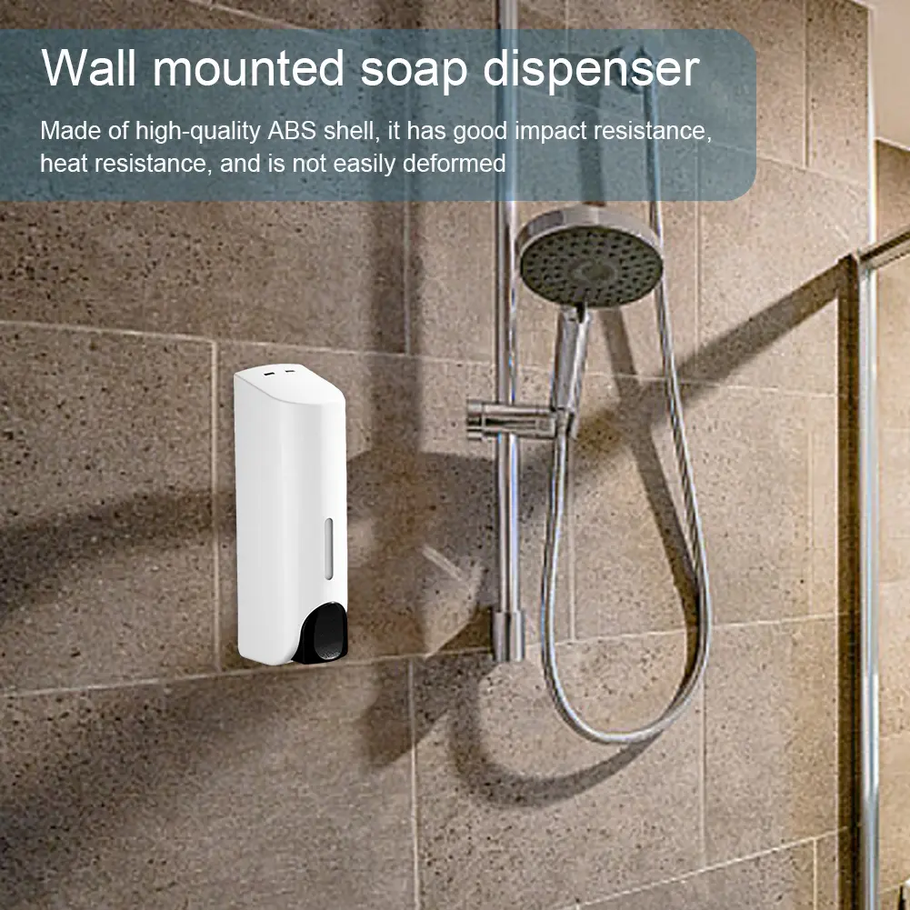 350ML Liquid Soap Container Wall Mount Shower Gel Lotion Soap Dispenser Refillable with Clear Window for Home Hotel Restaurant
