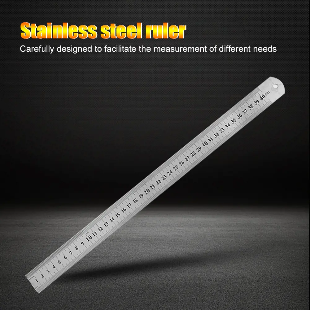 15/20/30/40/50cm Precision Double Side Stainless Steel Metal Straight Ruler Measuring Tool School Office Supplies