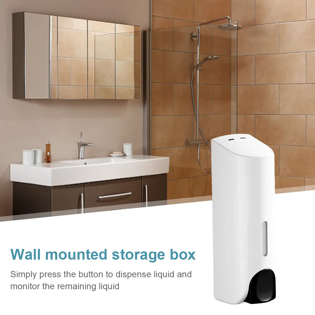 350ML Liquid Soap Container Wall Mount Shower Gel Lotion Soap Dispenser Refillable with Clear Window for Home Hotel Restaurant