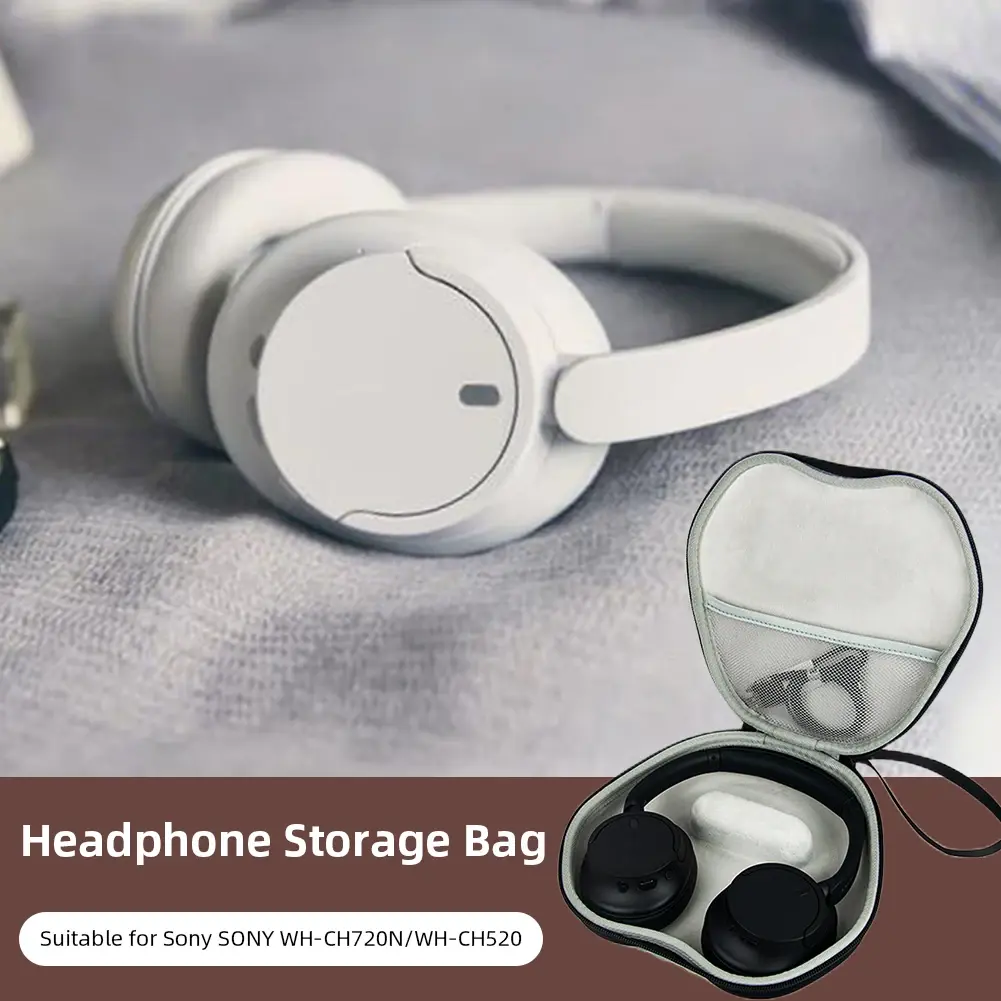 Earphone Case for SONY WH-CH720N/WH-CH520 Travel Storage Carrying EVA Hard Bag Anti Scratch Shockproof Headphones Accessories