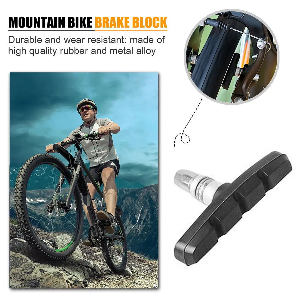 10-50PCS MTB Mountain Bike Brake Block Durable Rubber Bicycle V-brake Shoes Pads icycle Lightweight V Brake System Bike Parts