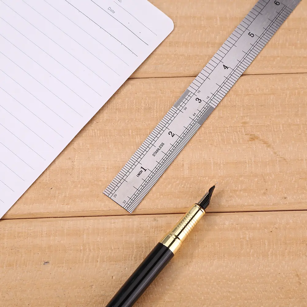 15/20/30/40/50cm Precision Double Side Stainless Steel Metal Straight Ruler Measuring Tool School Office Supplies