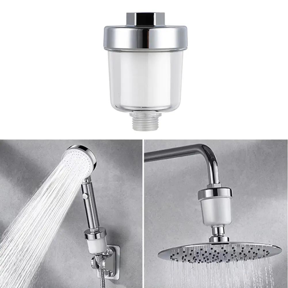Shower Filter Transparent Bathroom Filtration System 5 Micron PP Cotton Filter Household Water Filter 3.5x2.4in for Home Kitchen