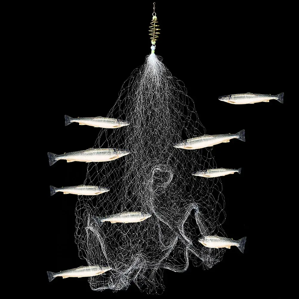 Fishing Net Explosion Fish Hook Spring Trap Luminous Fishnet Rigs Swivel Tools
