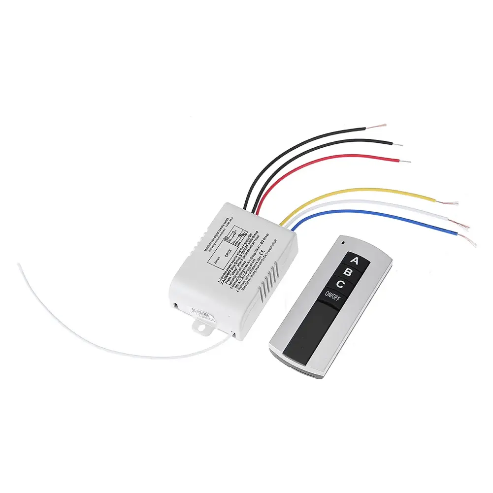 Practical Remote Control Device Set 220V 3 Channel Wireless Digital Remote Control Switch for Lamp Light Tools