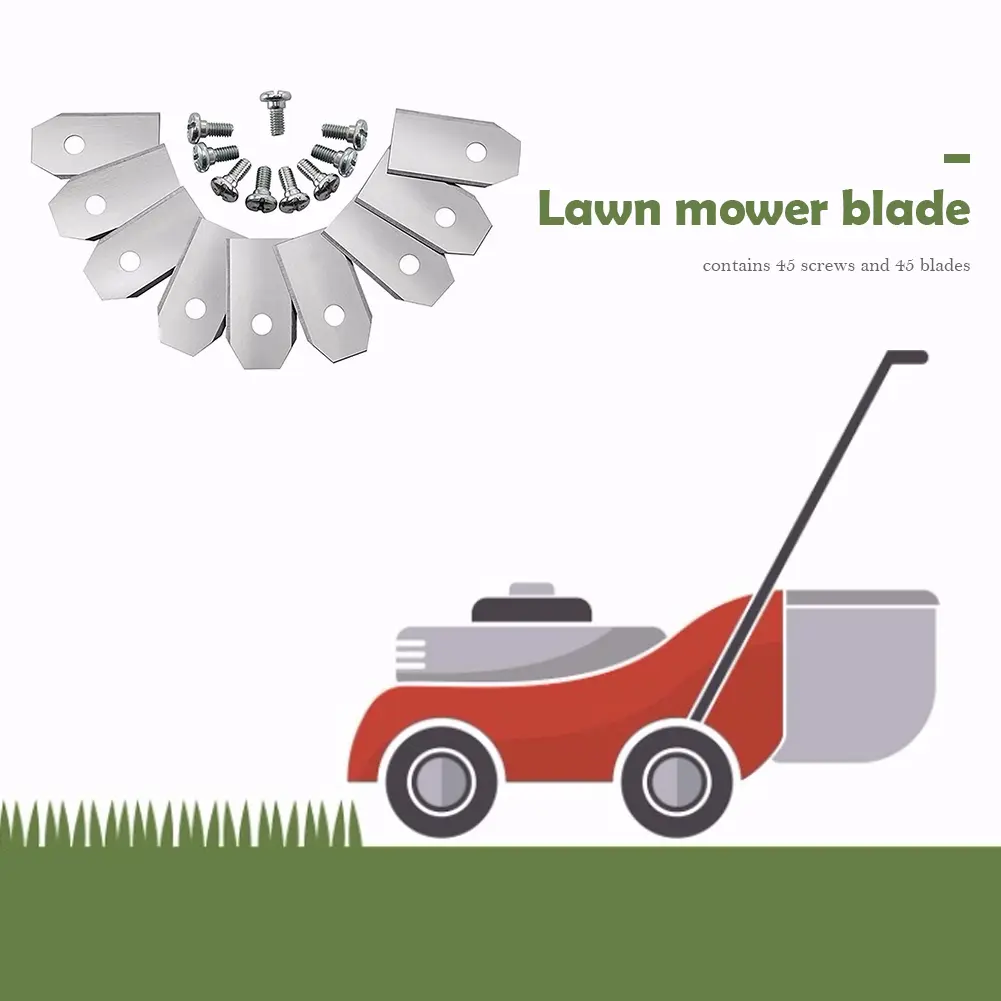 18-60pcs Lawn Mower Cutting Blades Replacement Stainless Steel Cutting Blade Set for Husqvarna Automower/Yardforce/Gardena