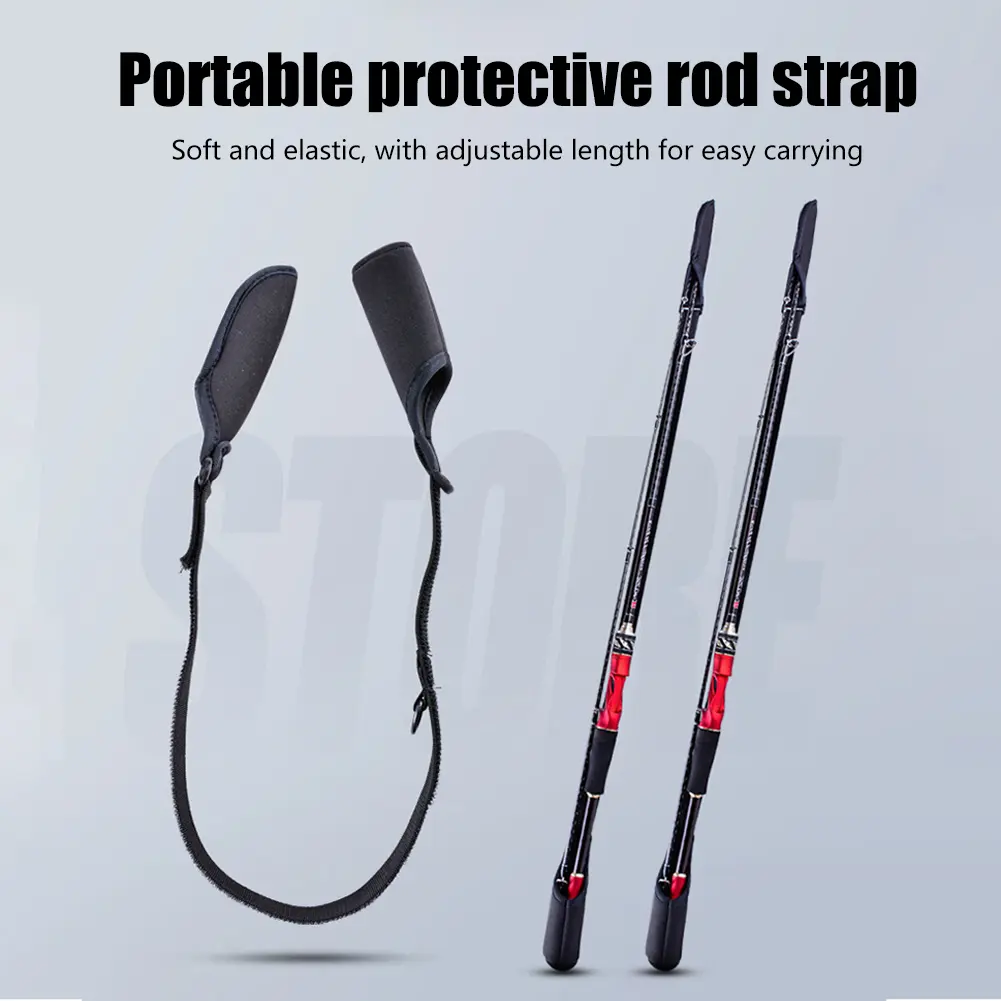 Fishing Rod Holder Strap Adjustable Fishing Rod Strapping Wrap Outdoor Fish Tool