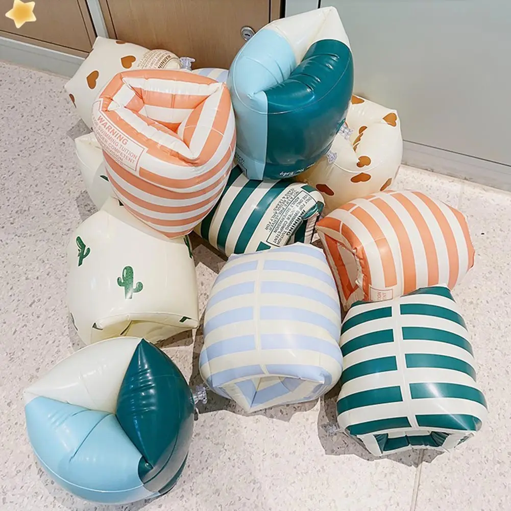 1Pair Swim Buoyancy Sleeve Double Air Bag Inflatable Floating Arm Circle Sleeves Printed Adult Kids Swimming Accessories