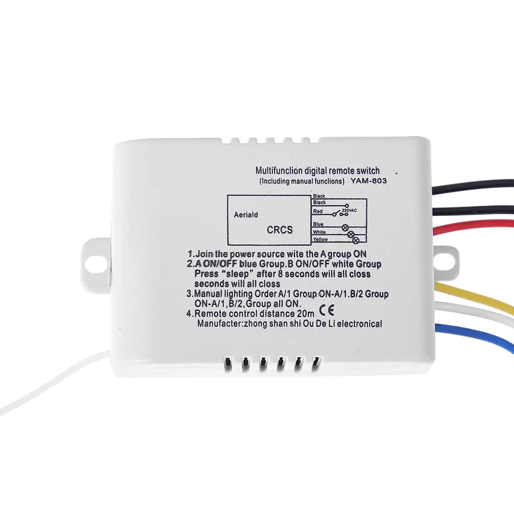 Practical Remote Control Device Set 220V 3 Channel Wireless Digital Remote Control Switch for Lamp Light Tools