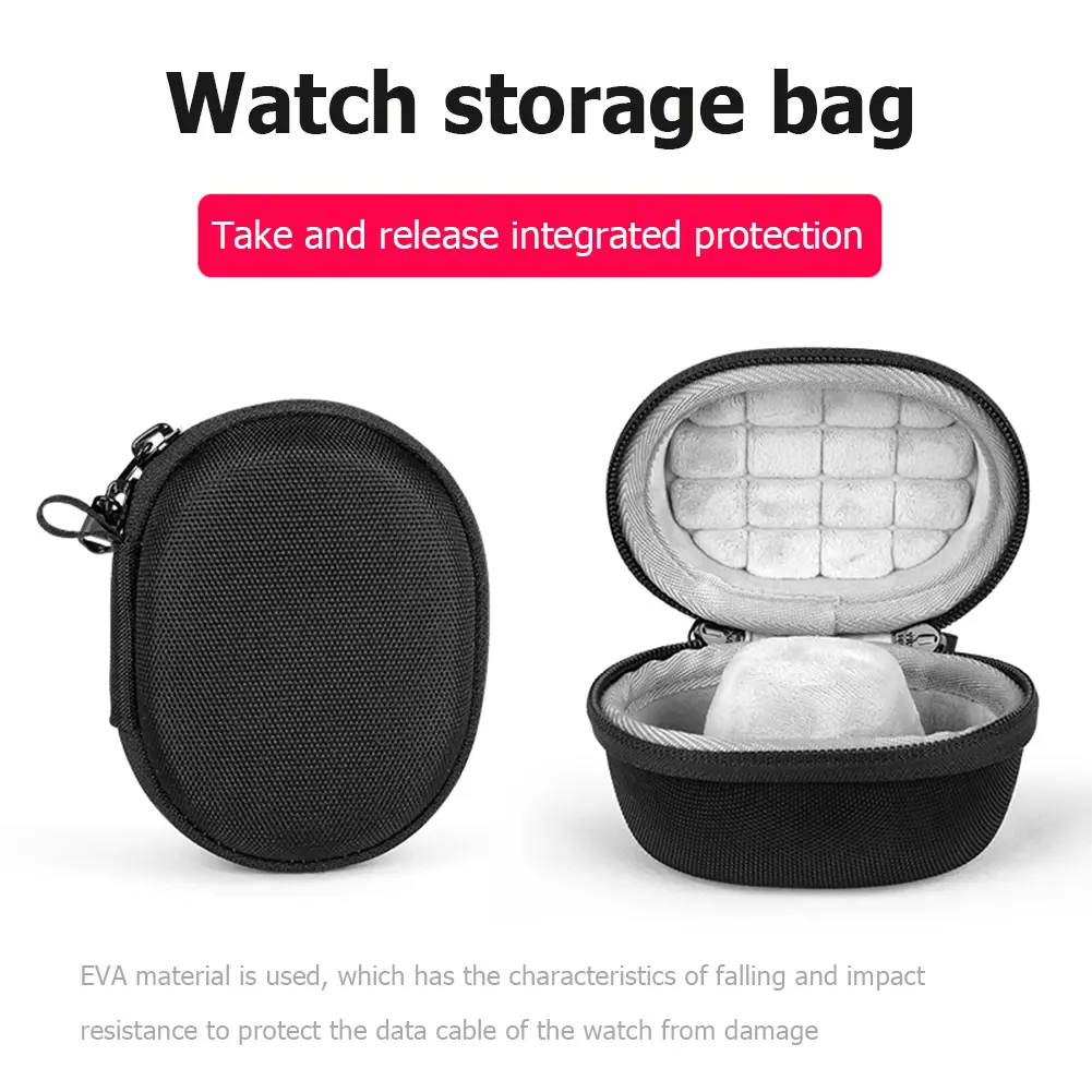 Hard Carrying Case EVA Hard Shell Travel Storage Bag Shockproof Watch Travel Case for Huawei Watch Fit 2 for Haylou RS4 Plus/GST