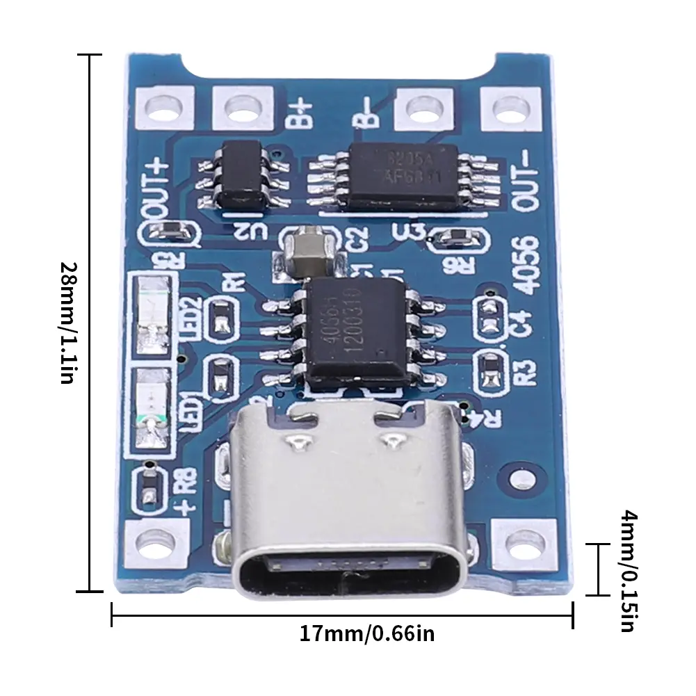 1-50PCS Type-c Micro USB 5V 1A 18650 TP4056 Lithium Battery Charger Module Charging Board With Protection Dual Functions