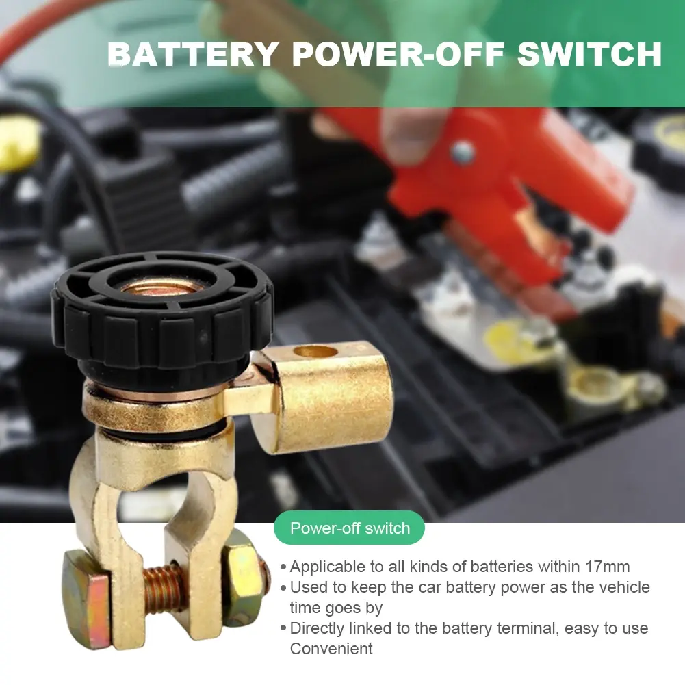 Car Battery Power-off Switch Zinc Alloy Battery Isolator Switch Battery Disconnect Switch for Within 17mm Batteries Parts