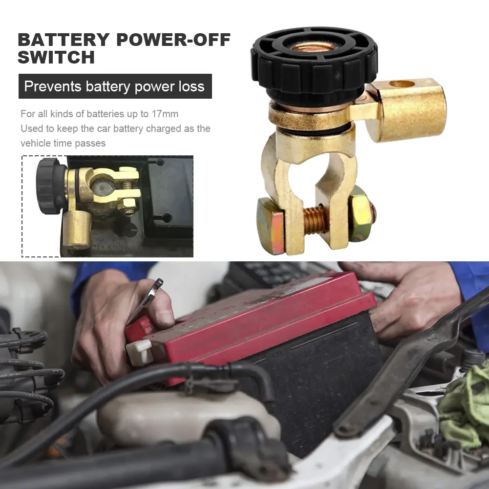 Car Battery Power-off Switch Zinc Alloy Battery Isolator Switch Battery Disconnect Switch for Within 17mm Batteries Parts