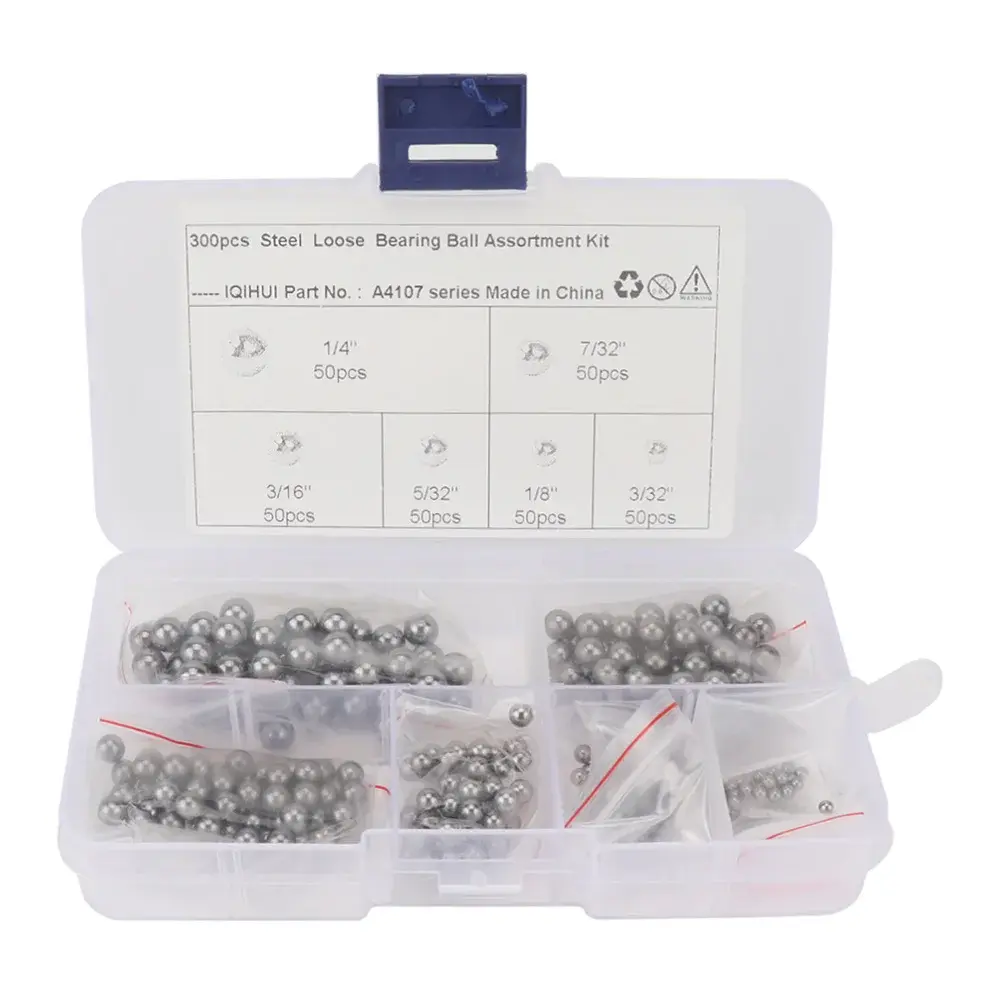600/300PCS Assorted Precision Steel Bearing Balls 2/32 1/8 5/32 3/16 7/32 1/4 Inch High Precision Bearing Smooth Balls Grade 25