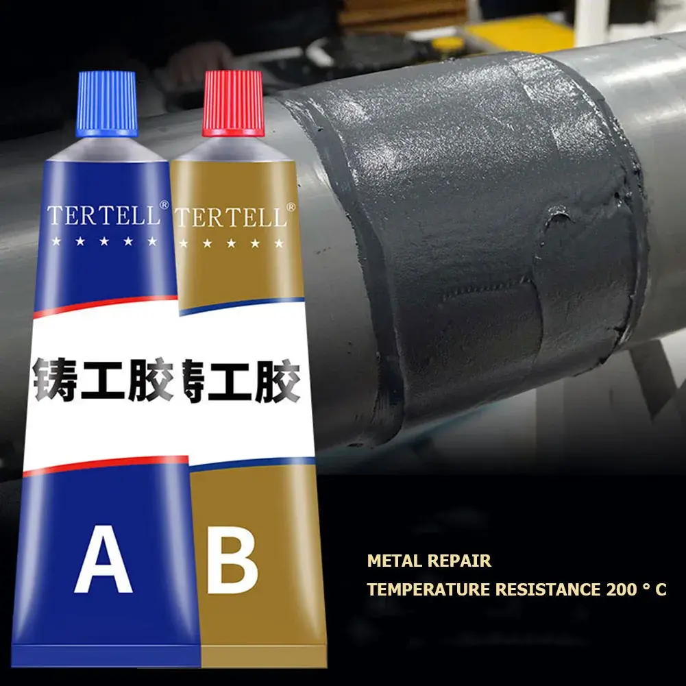 2-6PCS Metal Glue Adhesive High Strength Bonding Sealant Weld Seam Heat Resistance Strong Casting AB Glue 20-100G Metal Adhesive