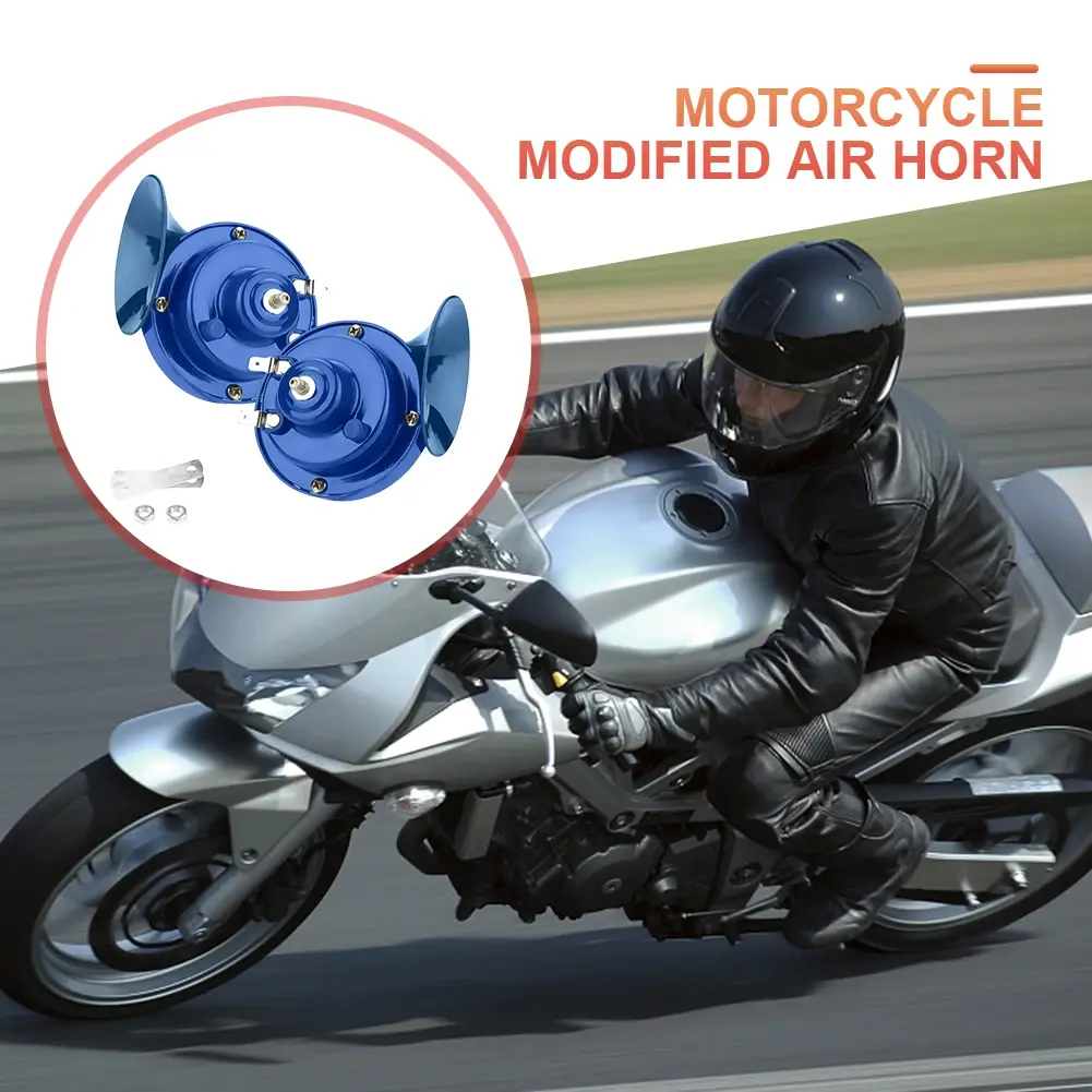 12V Car Motorcycle Snail Air Horn  48W Waterproof Auto Snail Horn 300DB Super Loud Horn for Motorcycle Car Truck SUV Boat