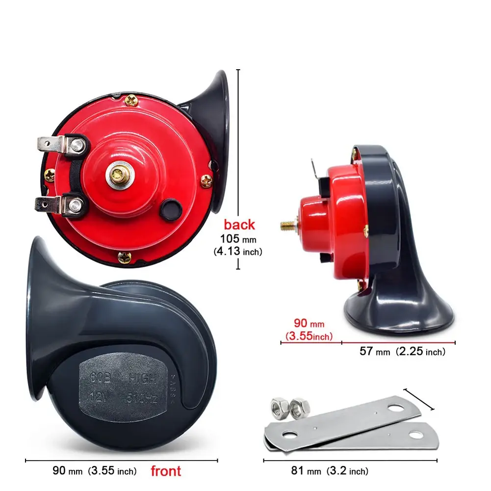 12V Car Motorcycle Snail Air Horn  48W Waterproof Auto Snail Horn 300DB Super Loud Horn for Motorcycle Car Truck SUV Boat
