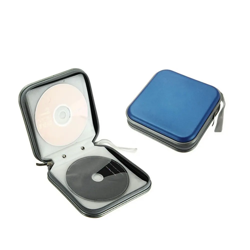 Portable 40Pcs Capacity Disc CD DVD VCD Wallet Storage Organizer Case Holder Album Box Cases with Zipper Bags