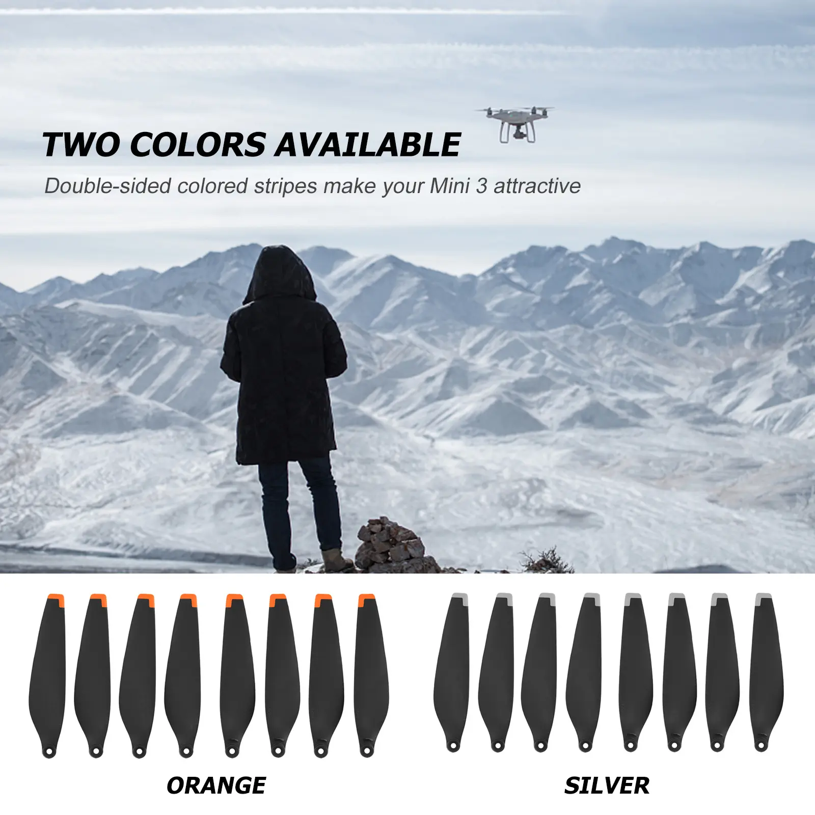 8pcs Spare Propeller Drone Accessory Replacement Blades Props Wings with Screw Accessories Light Weight Low-Noise for DJI Mini 3