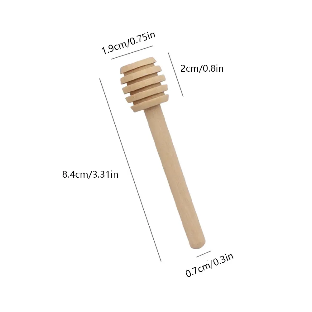 1-5Pcs Honey Dipper Stick Long Handle Wood Honey Mixer Stir Practical Bar Spoon Dispense Drizzle Honey Mixing Stick Kitchen Tool