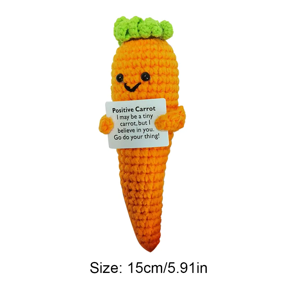 Funny Positive Potato with Positive Card Cute Crochet Potato Inspirational Crochet Dolls Home Room Party Decoration