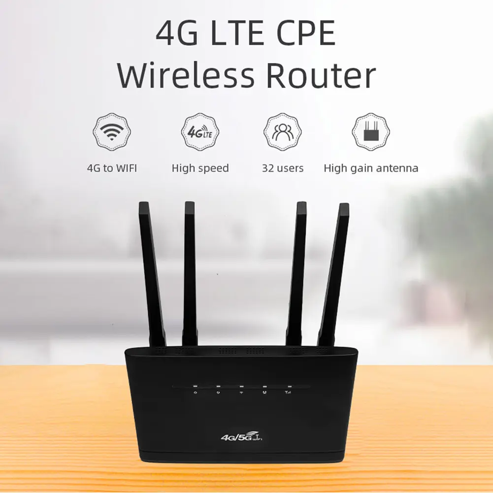 4G CPE Router 4G WIFI Router 300Mbps with SIM Card Slot Wireless Modem RJ45 WAN LAN Wireless Internet Router for Home/Office