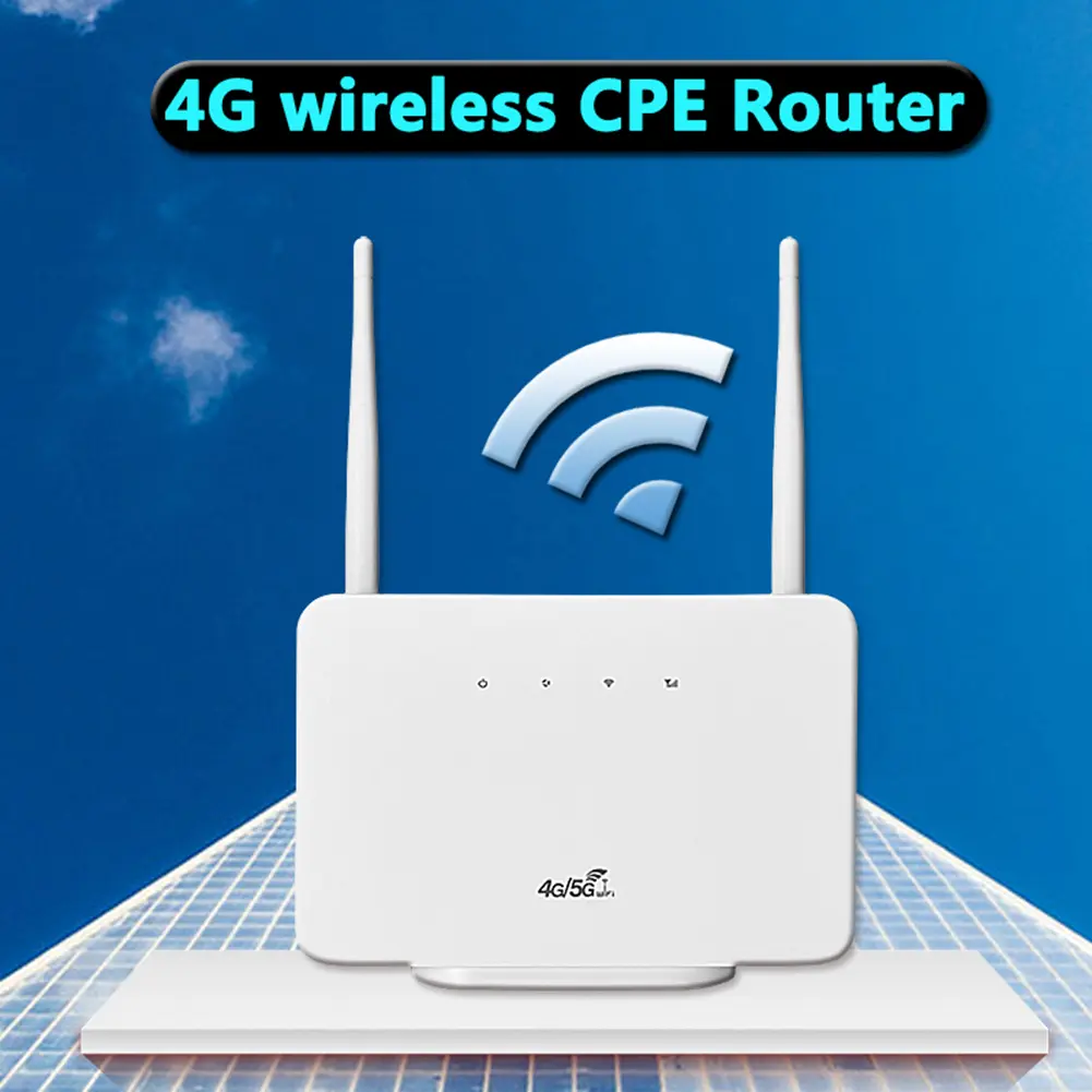 WiFi Router 300Mbps 4G Router Wireless Modem External Antenna with Sim Card Slot EU Plug for Home Travel Work