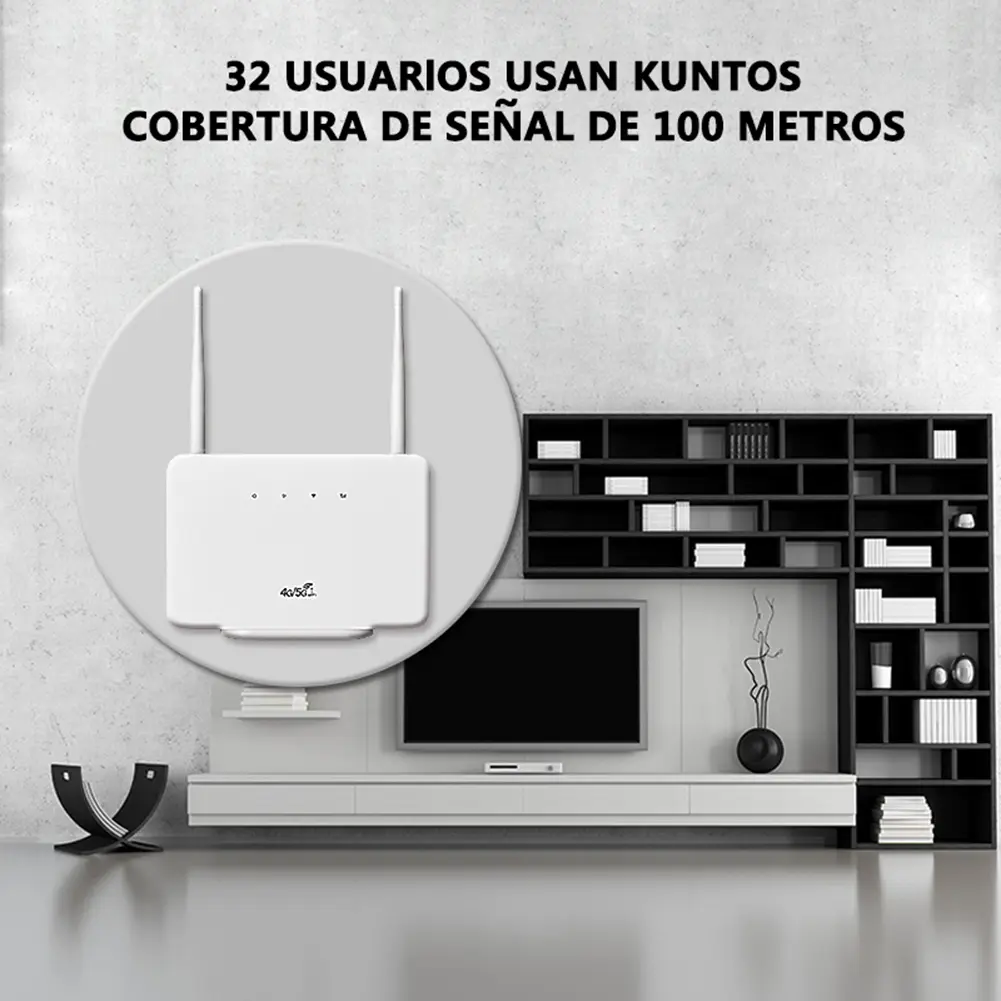 WiFi Router 300Mbps 4G Router Wireless Modem External Antenna with Sim Card Slot EU Plug for Home Travel Work