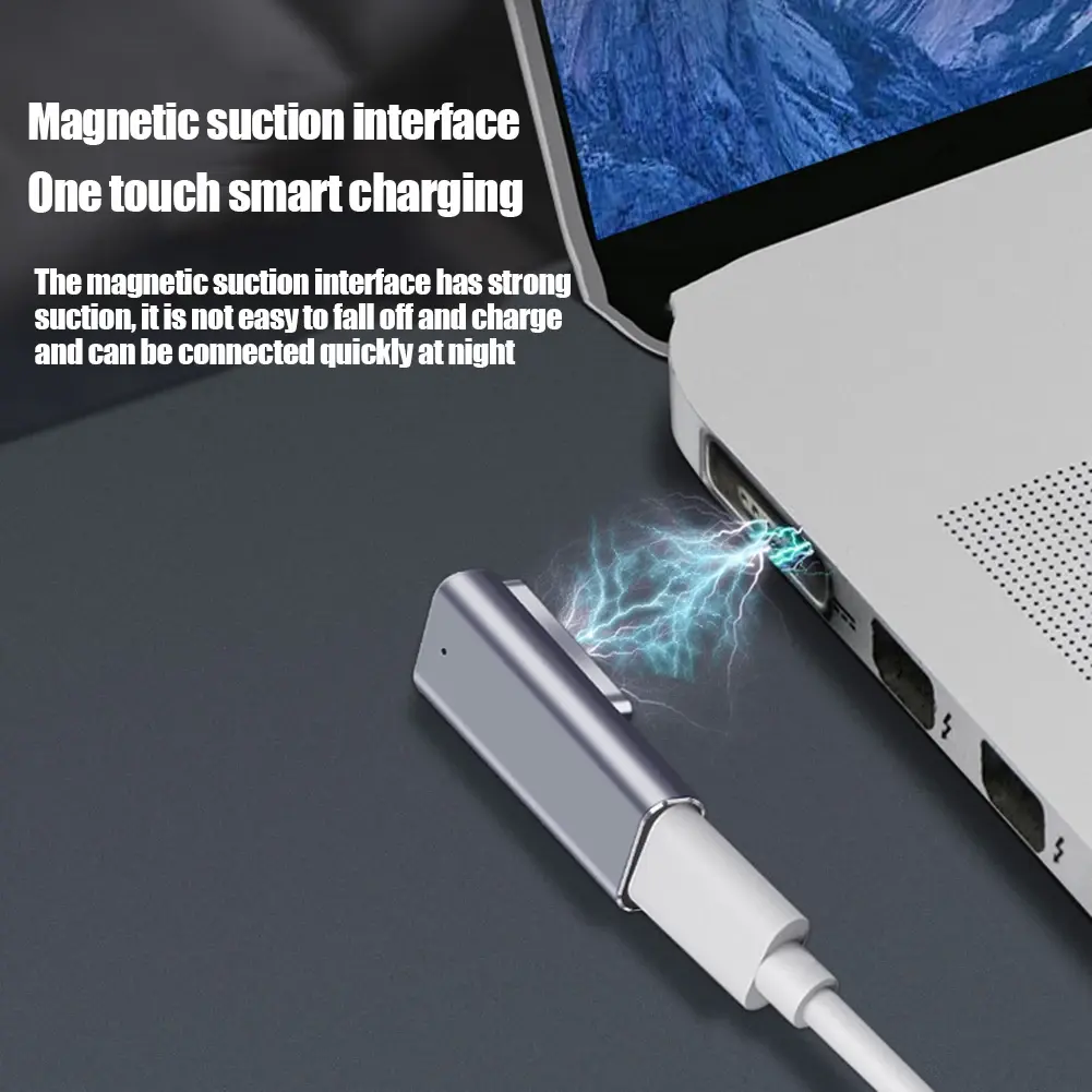 Type-C Female to Magnetic USB PD Fast Charging Adapter Connector Female to Magsafe 3 2 1 for Macbook Air/Pro Charging Adapter