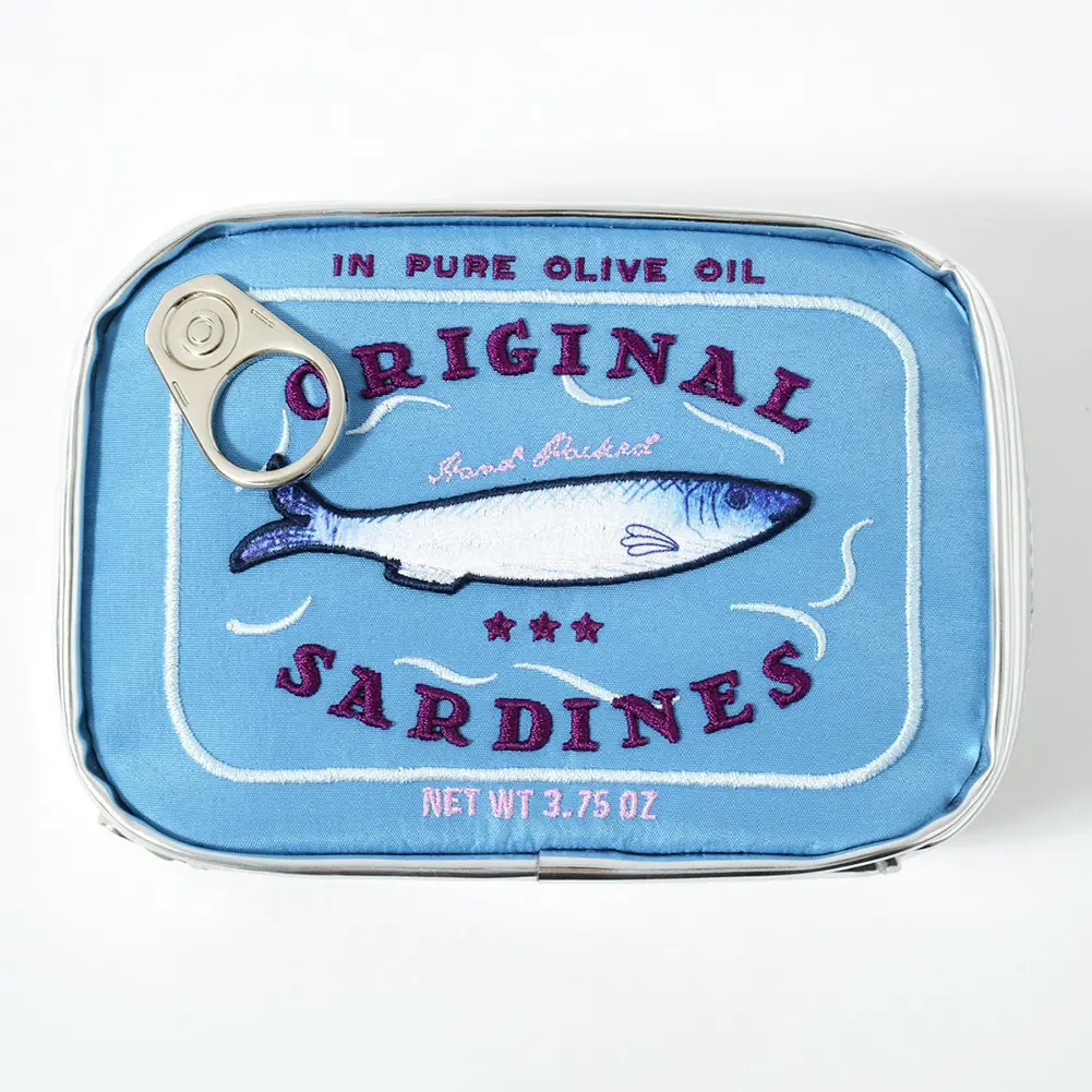 Canned Sardines Style Cosmetic Bag Cute Storage Bag Creative Portable Fashion Zipper Multi-function Soft for Weekend Vacation