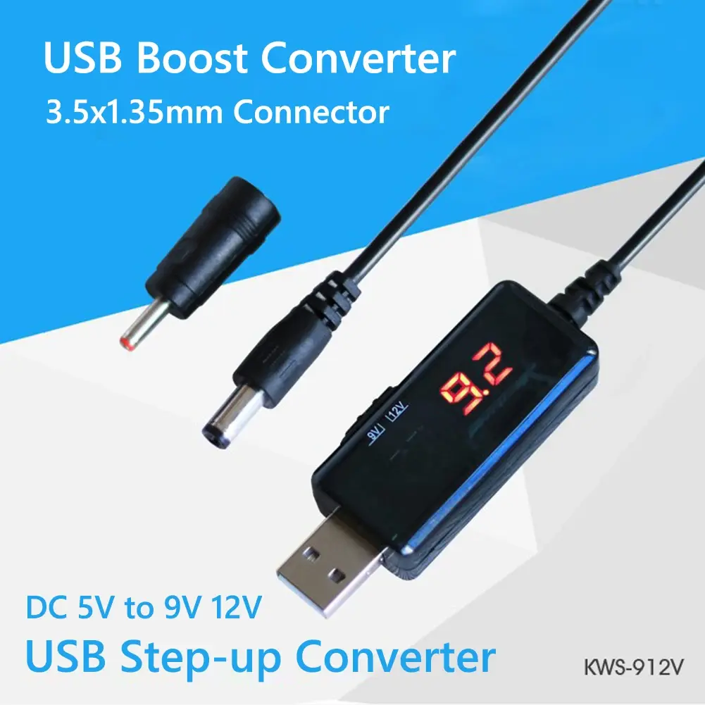 USB Boost Converter DC 5V to 9V 12V USB Step-up Boost with 3.5x1.35mm Connecter For Power Supply/Charger/Power Converter