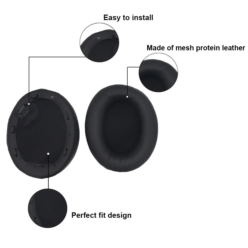 Replacement Ear Pads Cushions for Sony WH-1000XM4 Headphone Memory Foam Ear Cushions Headset Ear Cushions Leather Case