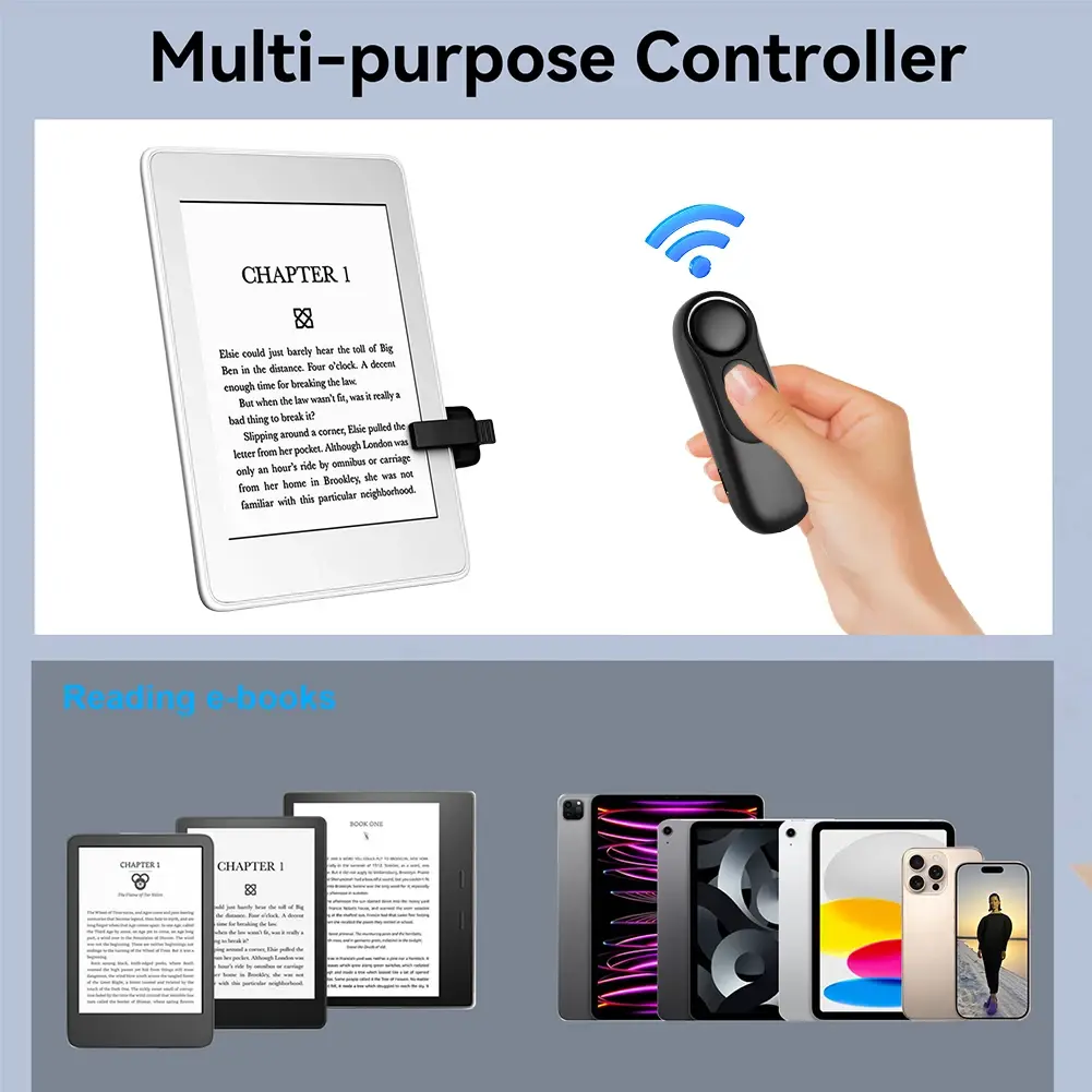 RF Remote Control Page Turner Camera Camcorder Remote Controls Clicker Page Turner Camera Shutter Clicker for Kindle Accessories