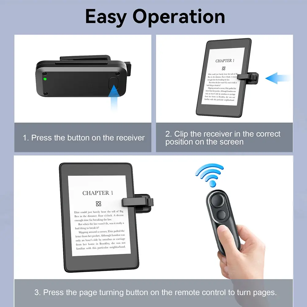 RF Remote Control Page Turner Camera Camcorder Remote Controls Clicker Page Turner Camera Shutter Clicker for Kindle Accessories