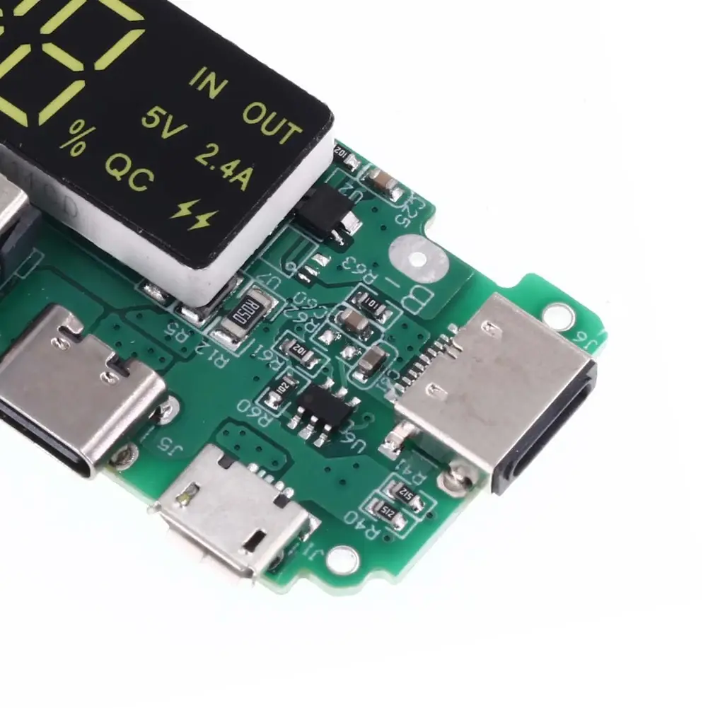 1/2Pcs 18650 Charging Board Lithium Battery Charger 5V2.4A 2A /1A  Dual USB Circuit Board with Overcharge LED Display for DIY