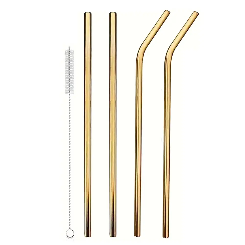 4Pcs Stainless Steel Straw with Straw Brush Replacement Straw Long Straws for Stanley 40oz Cup Accessories