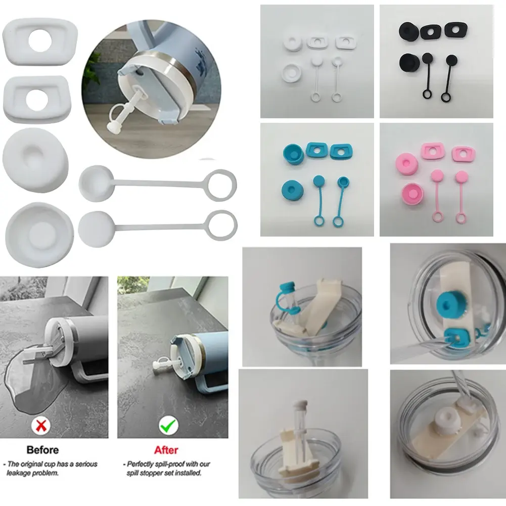 1-5 Set Silicone Spill Proof Stopper Set Straw Dust Stopper Anti-Leakage Stopper Cup Water Bottle Accessories Dustproof Cover