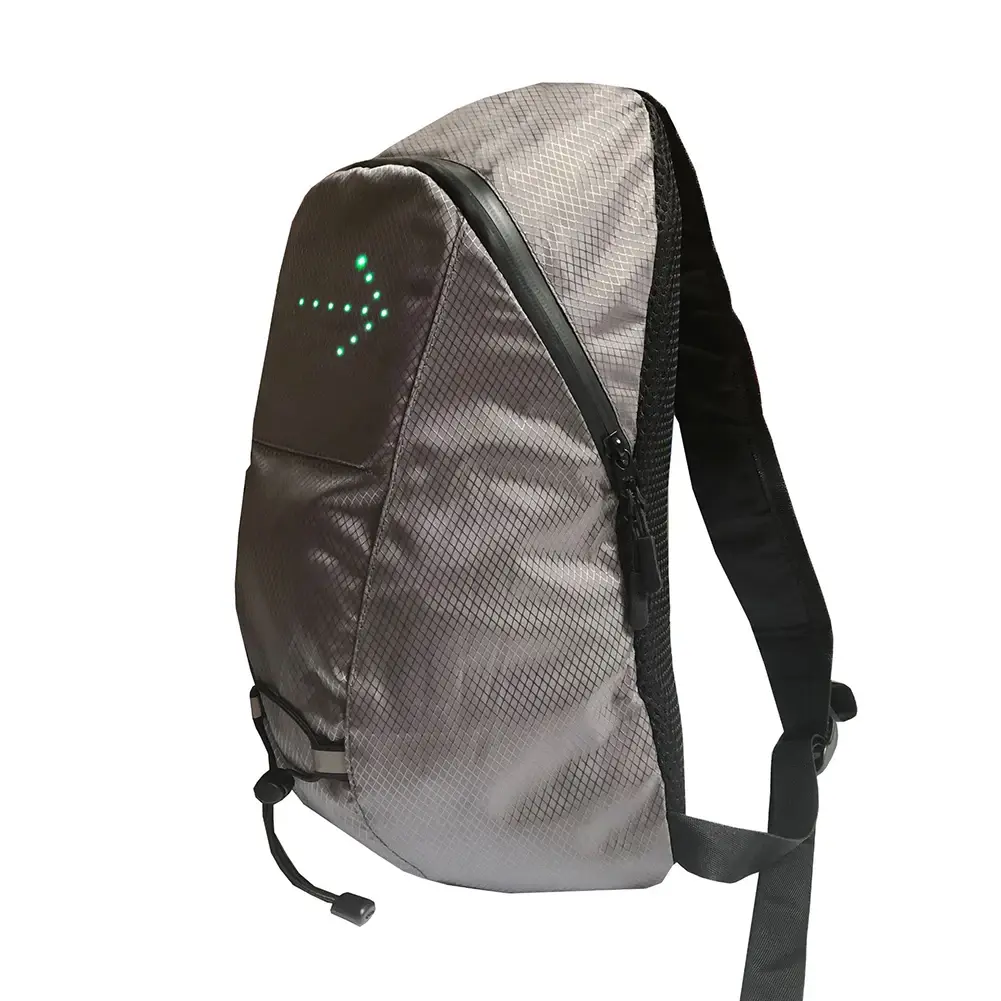 15L Polyester Bicycle Backpack LED Turn Signal Light Cycling Bag RC Safety Running Night Riding Bagpack 400x250x150mm